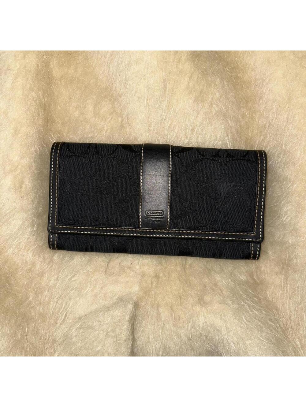 Black Coach jacquard wallet